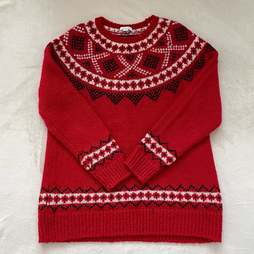 J Jill Fair Isle Wool Blend Sweater
